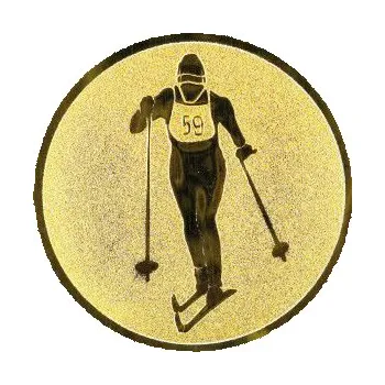 Cinkili Emblém CE096 lyžování Velikost: 2,5 cm, Barva: Zlato