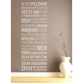Samolepící dekorace Samolepka na zeď Nápis na stěnu - Tvůj život (dekorace na zeď)