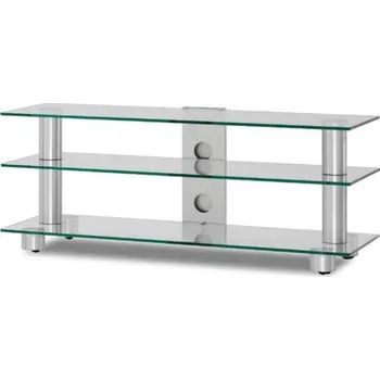 Televizní stolek Spectral Screen S143 čiré sklo/stříbrné sloupky