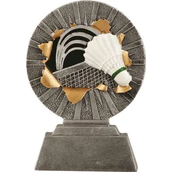 Cinkili Trofej plaketa CRF2218 badmintonový míček, síť Výška 13cm