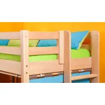 Jednolůžko se zábranou a děleným čelem Domestav D101 Materiál: Buk cink, Povrchová úprava: Přírodní provedení