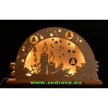 Vánoční dekorace Oblouk - Svíčka se zvonky