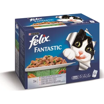 Krmivo pro kočku Recenze Felix Fantastic Multipack výběr se zeleninou