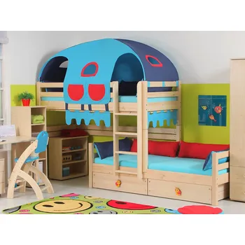 Postel Palanda nízká posuvná Domestav D860 Materiál: Smrk, Povrchová úprava: Přírodní provedení