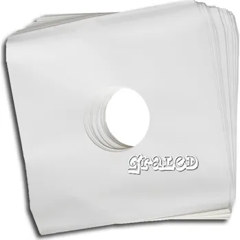 Příslušenství pro gramofon Vnitřní bílý papírový obal se středovým otvorem na LP desky, sada 10 ks