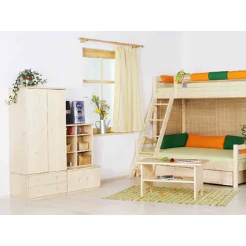 Knihovna Skříň 2-zásuvková Domestav D411 Materiál: Smrk, Povrchová úprava: Přírodní provedení