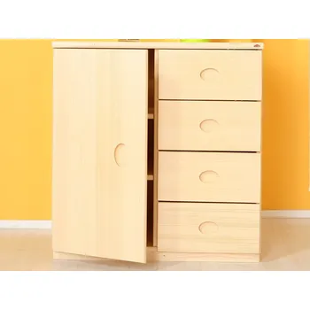 Knihovna Skříň dvířka+zásuvky Domestav D414 Materiál: Smrk, Povrchová úprava: Přírodní provedení