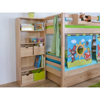 Knihovna Knihovna vysoká Domestav D313 Materiál: Smrk, Povrchová úprava: Přírodní provedení