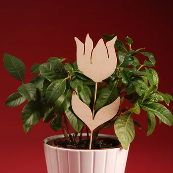 Vánoční dekorace Zápich - Tulipán přírodní