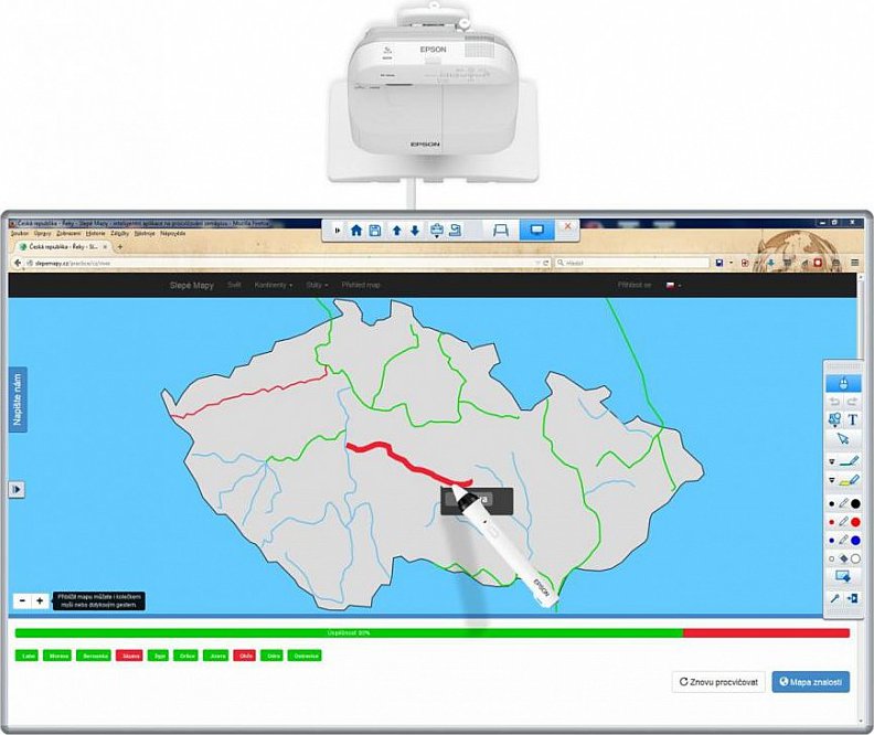 Interaktivní tabule WB 200x120 STĚNA EPSON EB-695Wi - Interaktivní sestava