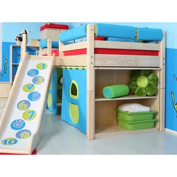 Knihovna Skříň k patrové posteli Domestav D311 Materiál: Smrk, Povrchová úprava: Přírodní provedení