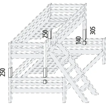 Palanda nízká dvoulůžko-zvýšující prvky Domestav D859d Materiál: Buk cink, Povrchová úprava: Moření
