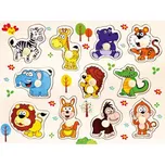 BINO Dřevěné puzzle safari 11 dílků