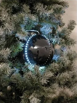 Vánoční ozdoba EuroPalms Sněhová LED koule 8 cm černá 5 ks