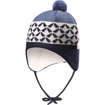 Čepice Reima dětská zimní pletená čepice s umělým kožíškem Unonen 518415 - modrá - 42 cm