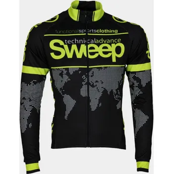 cyklistický dres SWEEP CYKLISTICKÝ DRES CLASIC CYKLO-D015 S DLOUHÝM RUKÁVEM ČERNO/ŽLUTÝ FLUO Varianta: L