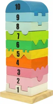 Dřevěná hračka Bigjigs Toys Dřevěná motorická věž s číslicemi