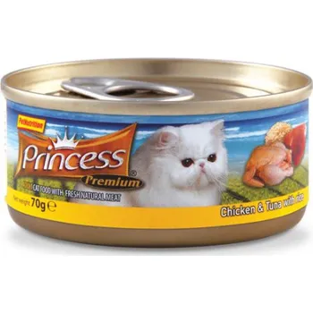 Krmivo pro kočku Princess Tins Premium kuře a tuňák s rýží 70 g
