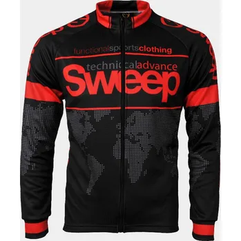 cyklistický dres SWEEP CYKLISTICKÝ DRES CLASIC CYKLO-D015A S DLOUHÝM RUKÁVEM ČERNO/ČERVENÝ Varianta: M