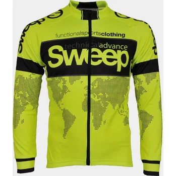 cyklistický dres SWEEP CYKLISTICKÝ DRES CLASIC CYKLO-D015A S DLOUHÝM RUKÁVEM ŽLUTÝ FLUO Varianta: XXL