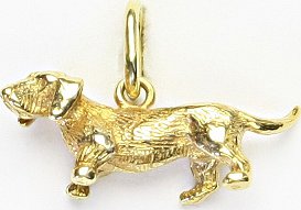Zlatý přívěšek, žluté zlato, figurka jezevčík, P 336 (Zlatý jezevčík)