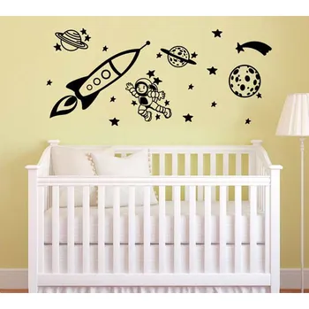 Samolepící dekorace Samolepky na zeď KIDS color - vesmír, 94x50 cm (dekorace na zeď)