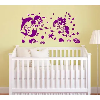 Samolepící dekorace Samolepky na zeď KIDS color - mořské víly, 94x50 cm (dekorace na zeď)