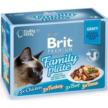 Brit Premium Cat Delicate Fillets in Gravy Family Plate 12 x 85g