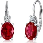 Stříbrné náušničky SIERRA se syntetickým rubínem SILVEGOB31811R