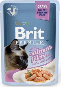 Krmivo pro kočku Brit Premium Cat Fillets in Gravy for Sterilised Slamon 85 g