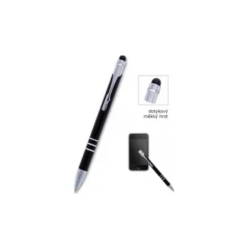 Kuličkové pero CONCORDE Soft černé, dotykové, bez potisku A3563