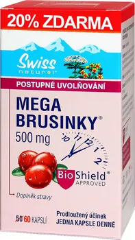 Přírodní produkt Swiss Mega Brusinky 500 mg