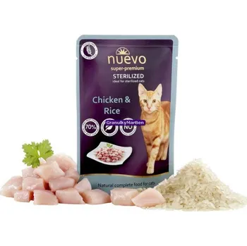 Krmivo pro kočku Nuevo Cat Sterilized drůbeží s rýží 85 g
