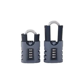 Visací zámek Visací zámek Black Force, kód, prodloužený, chráněný třmen, šedý