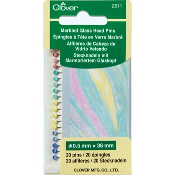 Špendlíky se skleněnou hlavičkou Clover 2511