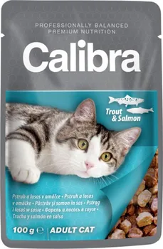 Krmivo pro kočku Calibra Cat Adult kapsička Trout/Salmon 100 g