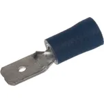 Zástrčka plochá 6,3 mm modrá, 100 ks