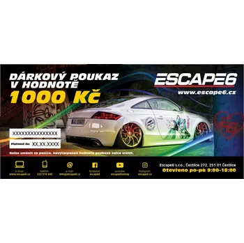 Dárkový potravinový koš Elektronický dárkový poukaz Escape6 1 000 Kč