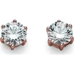 Náušnice s krystaly Swarovski Oliver Weber Brilliance Medium rosegold crystal