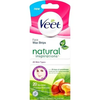 Veet Studené voskové pásky na obličej s Arganovým olejem 20 ks Přípravek na depilaci a epilaci Veet Studené voskové pásky na obličej s Arganovým olejem 20 ks