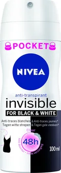 Nivea Invisible For Black & White Clear mini antiperspirant ve spreji 100 ml