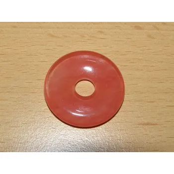 Drahý kámen Křemen jahodový - Donut - kdm47