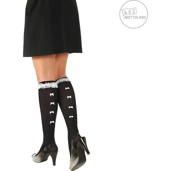 Punčochy černé s mašličkami