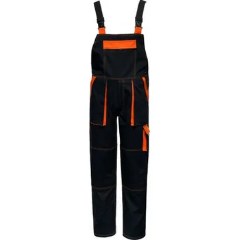montérky Montérky Bartoš Prodloužené pracovní kalhoty s laclem 7003-2 černé/oranžové