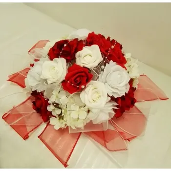 Svatební dekorace Koule z růží červená - dekorace na auto