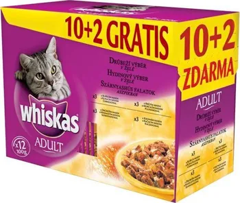 Krmivo pro kočku Whiskas Adult kapsička drůbeží výběr v želé