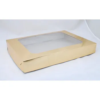 Bonbon Krabice dárková 382805 s oknem zlatá - 1,5 kg