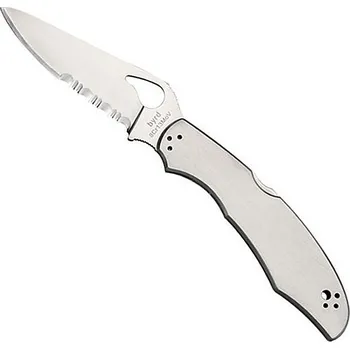 kapesní nůž Spyderco Cara Cara2, zavírací nůž s klipem, nerezová střenka, kombinované ostří BY03PS2