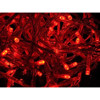 Vánoční dekorace Vánoční osvětlení na stromeček 100x LED 10m červené