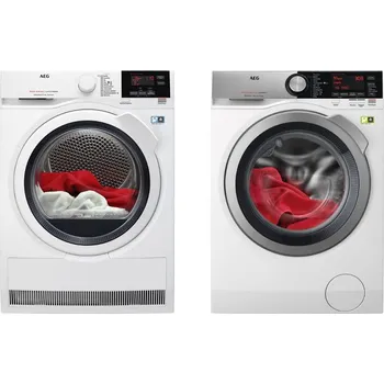Set pračky a sušičky AEG L8FEC49SC + AEG T8DBG48WC